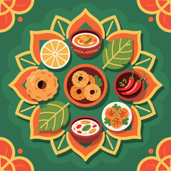Traditional Indian Festive Food Arrangement