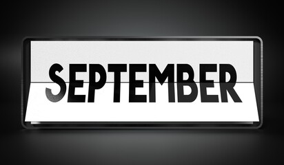 September - table calendar - 3D illustration