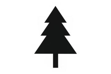 Christmas tree silhouette icon isolated on transparent background. Symbolizing winter holidays, celebration, and nature