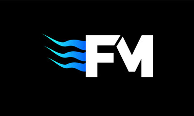 Creative FM Letter Logo Design Template