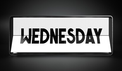 Wednesday - table calendar - 3D illustration