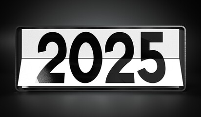 2025 - table calendar - 3D illustration