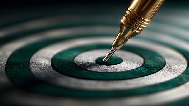 Precision aiming device strikes the exact center of a deeply textured concentric target