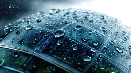Rain-Kissed Globe: A close-up shot of a globe, artfully adorned with glistening raindrops, evoking the earth's natural beauty and the critical role of water in sustaining it.
