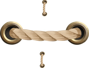 Classic rope detail with gold accents for nautical theme