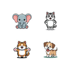 Set of funny animals