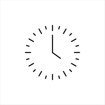 Minimal Analog Watch Face Outline Line Icon