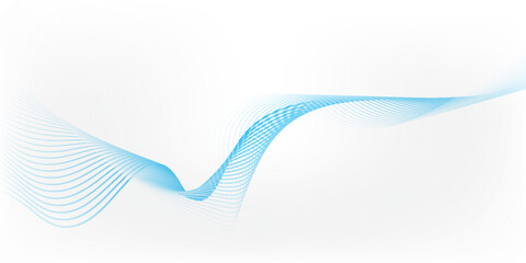 Abstract blue smooth waves on white background. dynamic art simple geometric space good soft modern concept light old nice