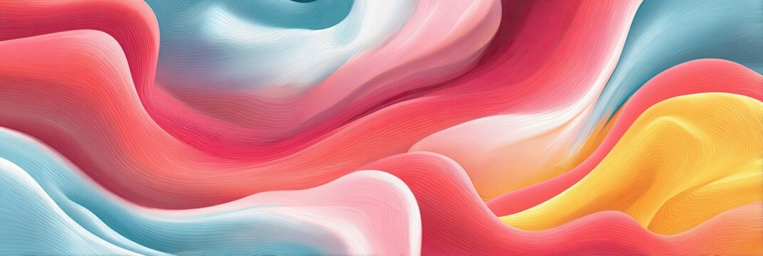 Vibrant abstract fluid art, colorful swirls of red, pink, orange, yellow, and blue hues