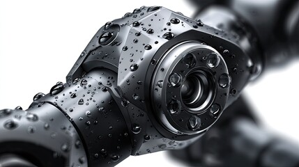 High-Tech Innovation: A close-up view of a sleek, advanced technological component, showcasing precision engineering and intricate design details.