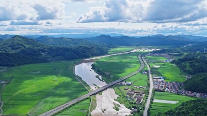 Aerial Photography of a Summer River