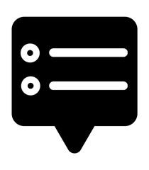 Chat Bubble List Icon – Message Conversation Symbol Vector Design in Black