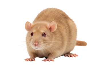 Isolated, cute pet rat portrait, light brown, close-up view, rodent, domestic animal, small