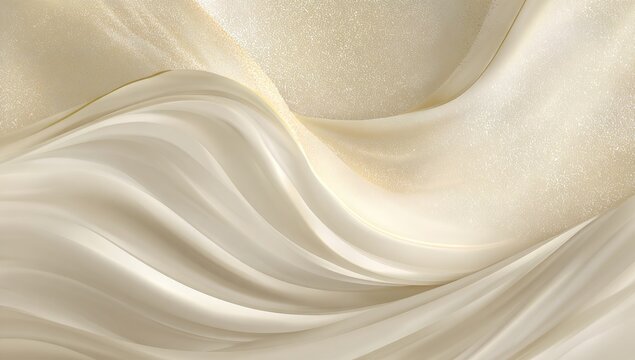 Flowing, creamy, abstract waves in soft beige and gold hues. Elegant and smooth