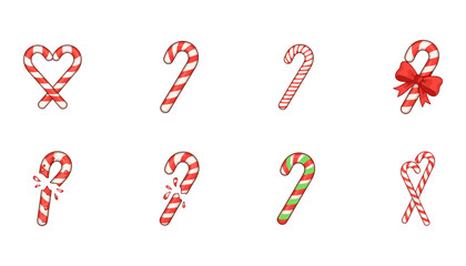 Candy Cane Set Illustrations