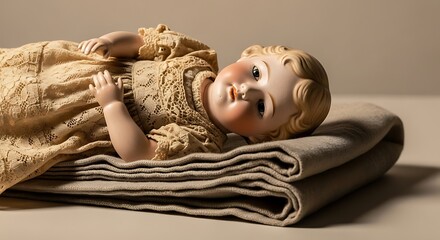 Porcelain Doll on Empty Shelf