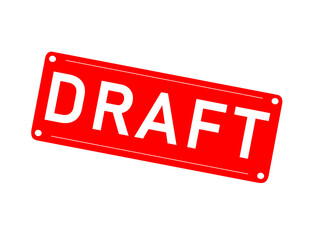 Draft stamp symbol, label sticker sign button