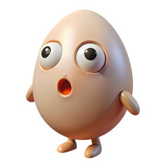 Obraz premium Surprised egg character with wide eyes and open mouth expression