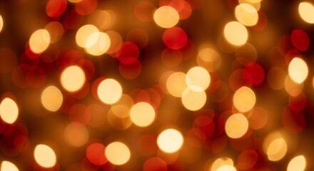 Warm Defocused Christmas Light Bokeh in Red and Gold, photo texture