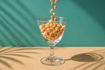 Apricots in Goblet with Falling Apricots