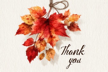 Celebrating autumn gratitude handwritten tags with watercolor maple leaves in a cozy fall