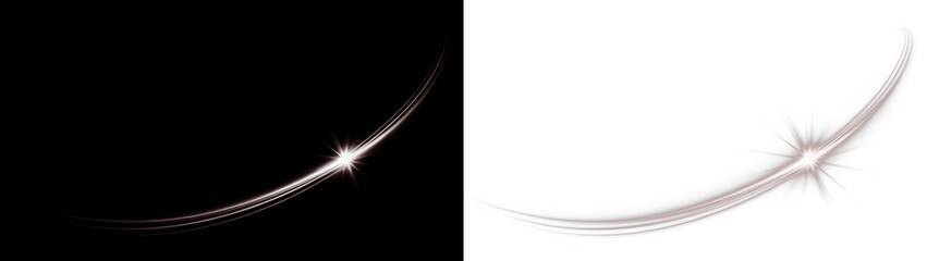 Elegant light flare overlay on black and white backgrounds, creating a stunning visual effect for...