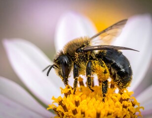 Close-up bee on flower (2)