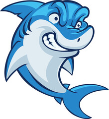 Angry Shark Mascot Logo Illustration