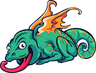 Dragon Chameleon Cartoon Mascot Character