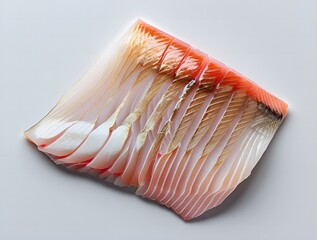 fresh raw fish and fish slice in white background, Top view