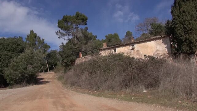  Can Robert road dirt path stone old gimbal La Mola traveling