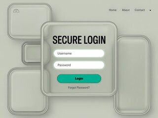 A modern web login interface featuring fields for username and password, designed with a minimalist aesthetic and secure login focus.