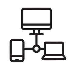 Connected Devices Icon, solid Line Internet of Things and Smart Technology Symbol