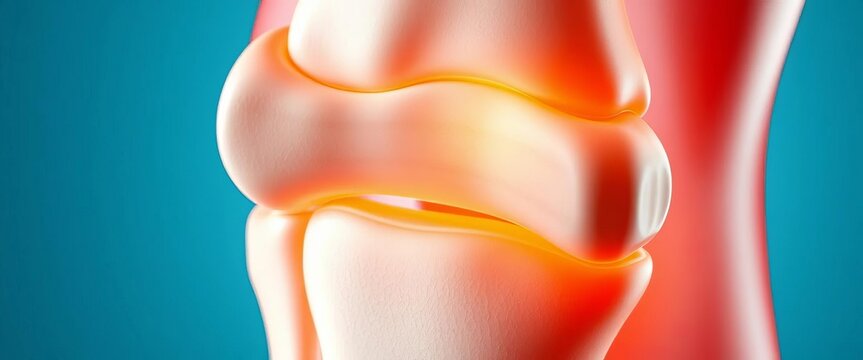 Close-up detail of a healthy human knee joint, showing cartilage and bones,   surgery,   arthroscopy
