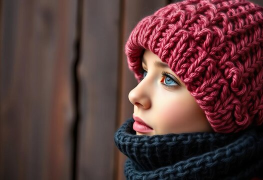 Cozy chunky knit wool beanie cap, warm winter accessory, black, knit - Powered by Adobe