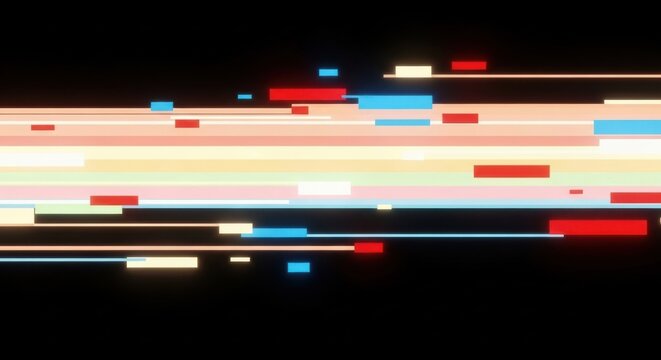 Streaks of Color and Light Race Across the Black Canvas in a Playful Dance, Creating a Sense of Speed and Modern Energy