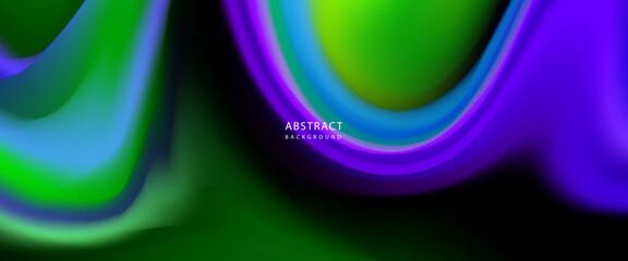 Vivid Neon Abstract Swirl of Blue Purple and Green Colors in Motion.eps10