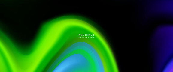 Vivid Neon Abstract Swirl of Blue Purple and Green Colors in Motion.eps10