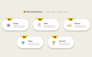 Timeline Creator infographic template. 5 Step timeline journey, calendar Flat simple infographics design template. presentation graph. Business concept with 5 options, gantt vector illustration.