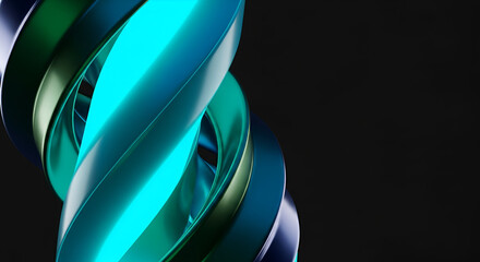 Abstract Blue Green Twisted Helix With Light background