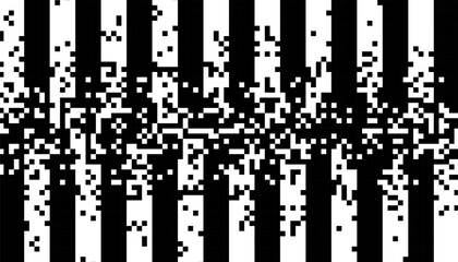 Black and white abstract Grunge transition pattern with pixel effect for sporty and modern background. Vector Format Illustration 