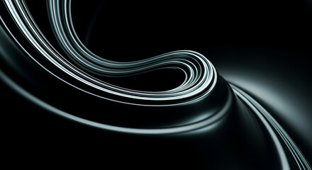 Obraz premium Abstract Metallic Swirls on Dark Background curves