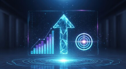 Advanced Data Visualization, Futuristic Illustration Showing Performance Enhancement