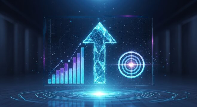 Advanced Data Visualization, Futuristic Illustration Showing Performance Enhancement