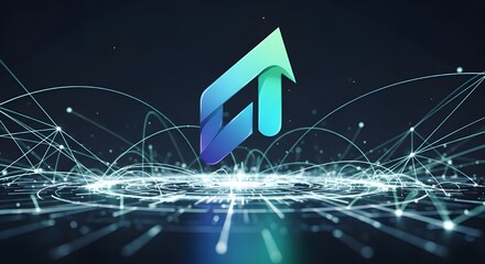 Modern digital network with vibrant arrow design