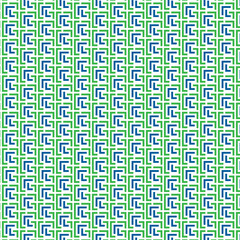 Seamless Geometric Maze Pattern in Blue and Green – Modern Abstract Background Design