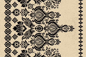 Ikat floral pattern background, vector illustration, Baroque pattern, Ikat ethnic oriental pattern, Aztec style, abstract background. design for texture, fabric, clothing, decoration, carpet, print.