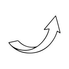 Black Curved Up Arrow Icon: Growth, Success, Direction PNG