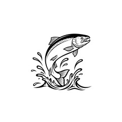 A leaping fish splashing through water, showcasing its agility in a natural aquatic setting