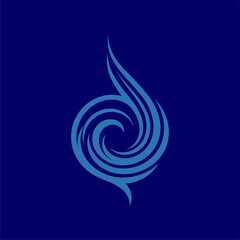 Abstract blue swirl design representing fluidity and motion against a dark background